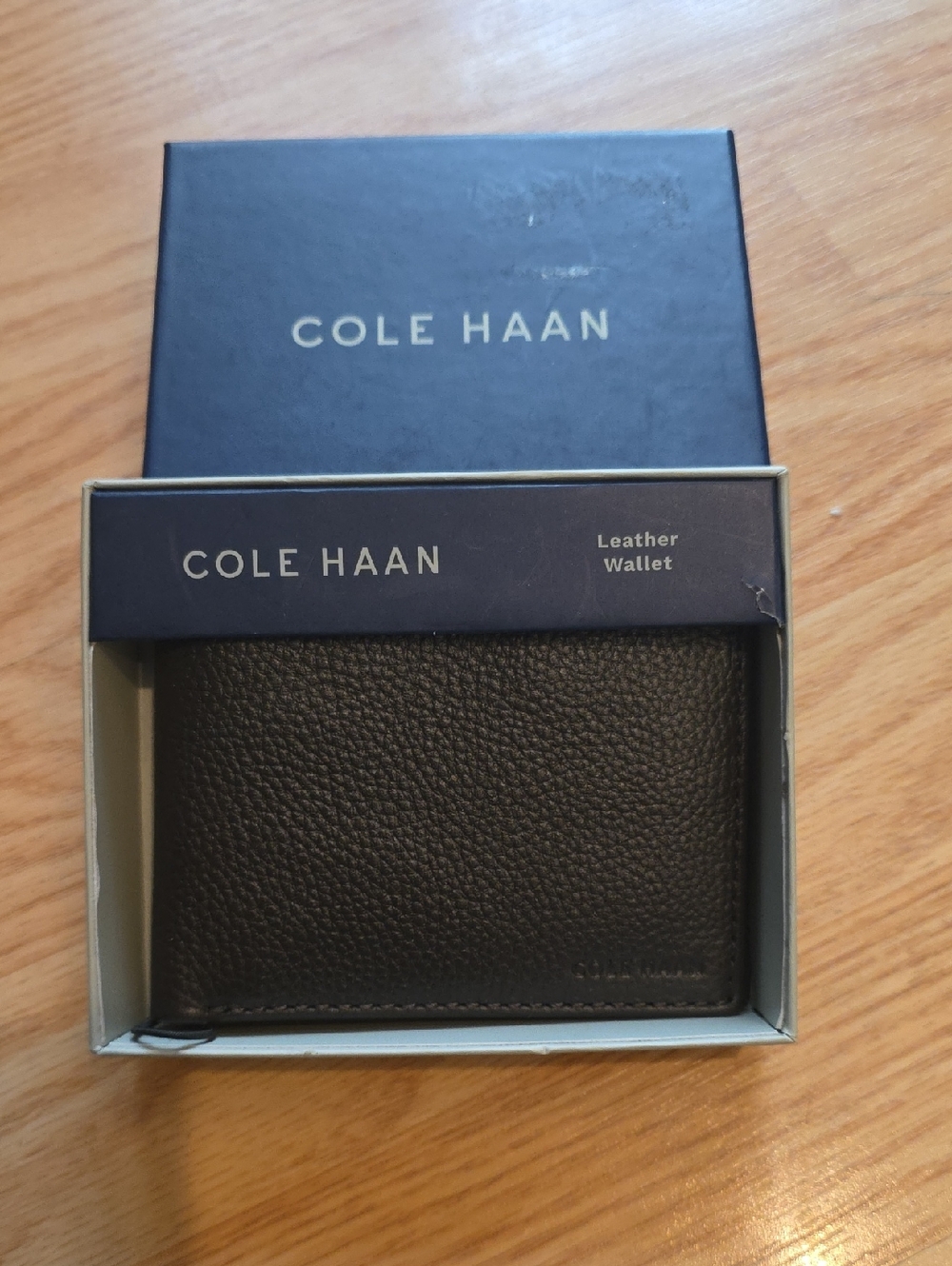 Cole Haan Black Pebbled Leather Wallet